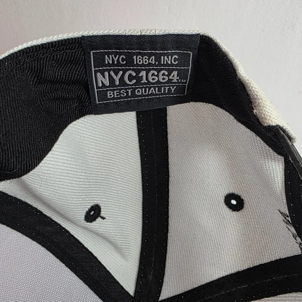 NYC 1664 Snapback Hat – NY Embroidered Logo – White & Black – Adjustable - Picture 6 of 9